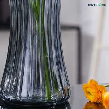 Gambar produk TaffHOME Vas Bunga Kaca Bening Estetik Vintage Glass Flower Vase - Y23 - 1