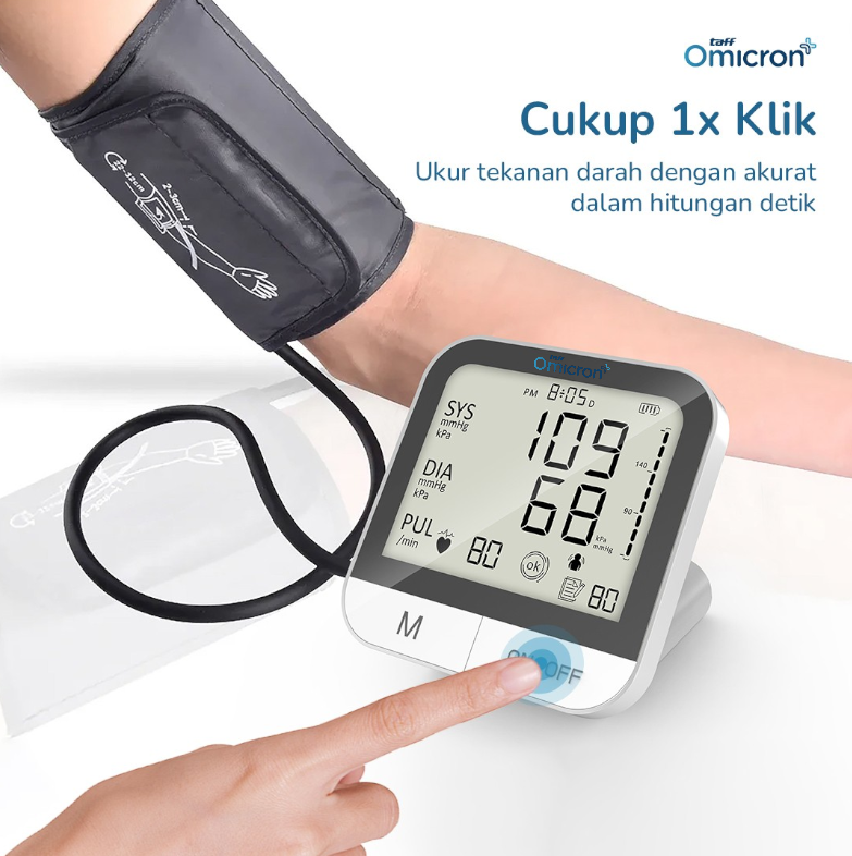 Gambar produk TaffOmicron Tensimeter Digital Pengukur Tekanan Darah English Voice - BMP-A7VL - 4