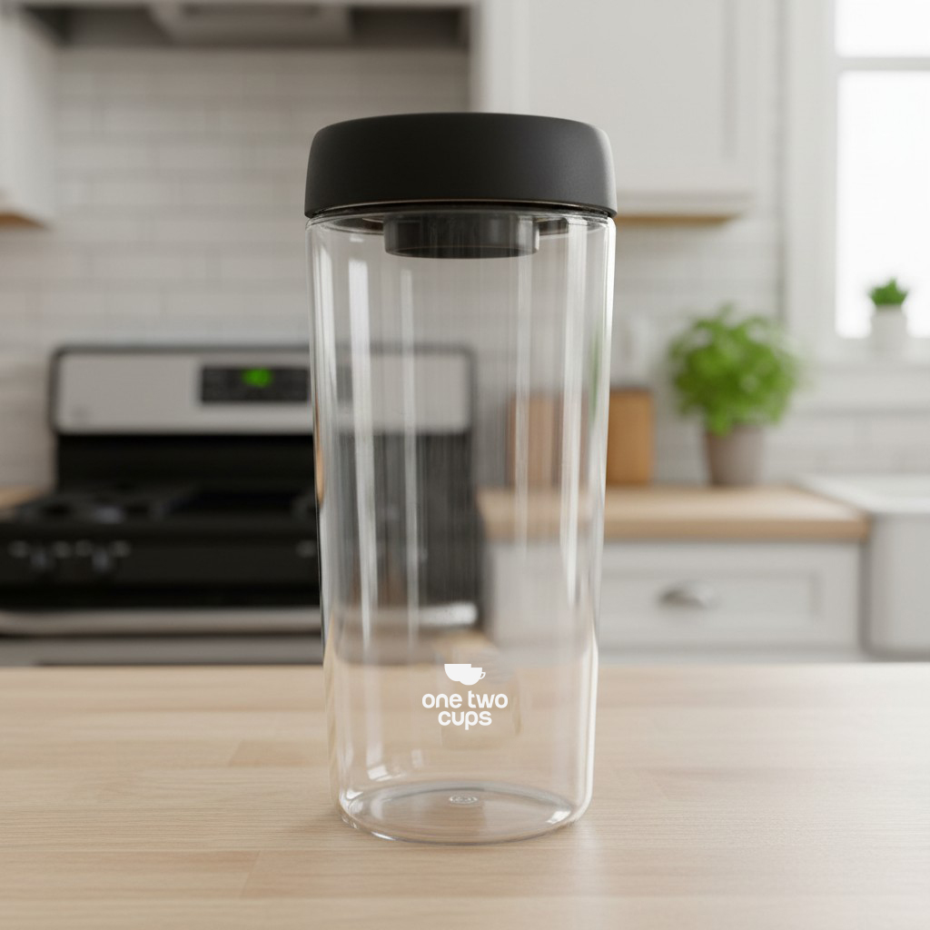 Gambar produk One Two Cups Toples Kaca Penyimpanan Biji Kopi Vacuum Sealed Lid 1.8L - SE41 - 1
