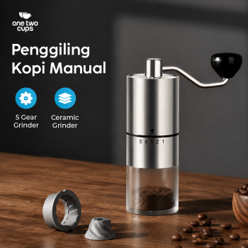 One Two Cups Penggiling Kopi Manual Coffee Grinder Adjustable Portable - D-11