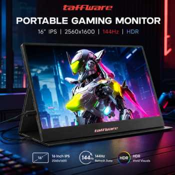 Taffware Portable Gaming Monitor 16 Inch IPS QHD 144Hz HDR USB Type C