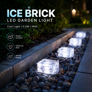 DUTRIEUX Lampu Taman Hias Tanam Ice Brick Solar Water LED 0.2W IP45 - DT106