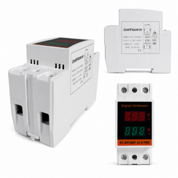 Gambar produk Taffware MCB Digital Din Rail Over Voltage Current Protector 500V 100A - C45-2042VA - 8
