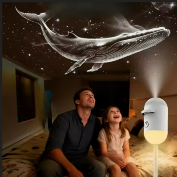 Xiaoying Lampu Tidur Proyektor LED 2in1 USB Whale Star Projector Lamp - DS-11