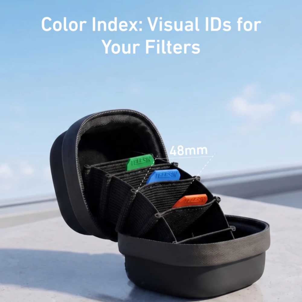 Gambar produk TELESIN Lens Filter Storage Case Action Camera Hard Shell 6 Slot - S6-PRC-29BK - 1