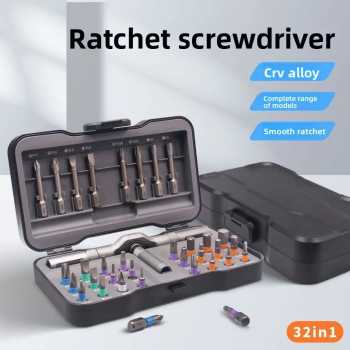 VMAN Set Obeng Kunci Pas Ratchet Screwdriver Household Tools 32in1 - 6138B