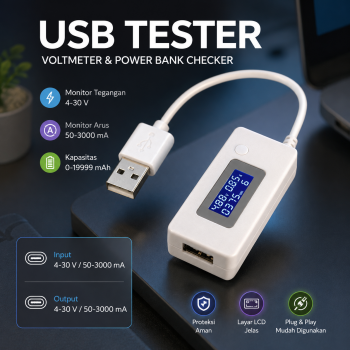 KCX Kabel USB Tester Voltase Ampere Charger Power Bank Voltmeter - KCX-017
