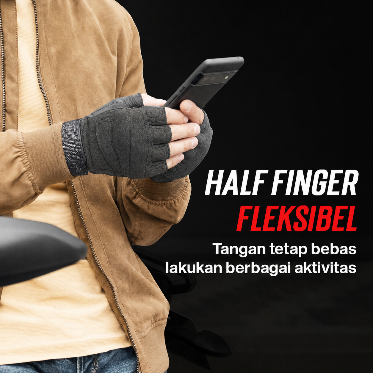 BATTLE WOLF Sarung Tangan Motor Tactical Half Finger L - PC016 Gambar produk BATTLE WOLF Sarung Tangan Motor Tactical Half Finger L - PC016 - 1