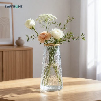 Gambar produk TaffHOME Vas Bunga Kaca Silinder Tree Nordic Simple Glass Vase - QT072