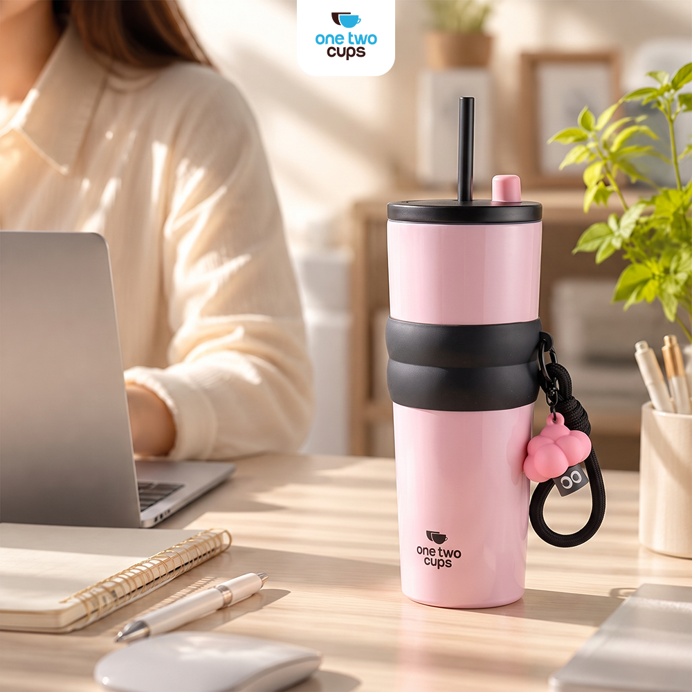 One Two Cups Botol Minum Tumbler Air Panas Dingin with Straw 710ml - YS-9000 Gambar produk One Two Cups Botol Minum Tumbler Air Panas Dingin with Straw 710ml - YS-9000 - 7