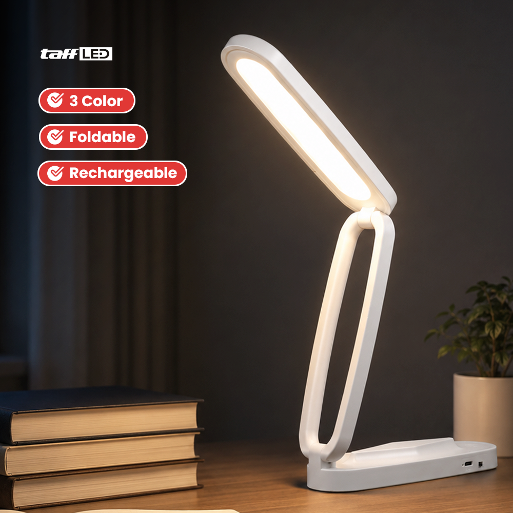 Gambar produk TaffLED Lampu Meja Belajar Rechargeable Foldable 3 Color 8W - 1308 - Utama