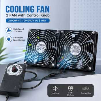 CIXIKEJI Cooling Fan Chassis Cabinet 2700RPM 100-240V EU with Knob - CX12025B12H