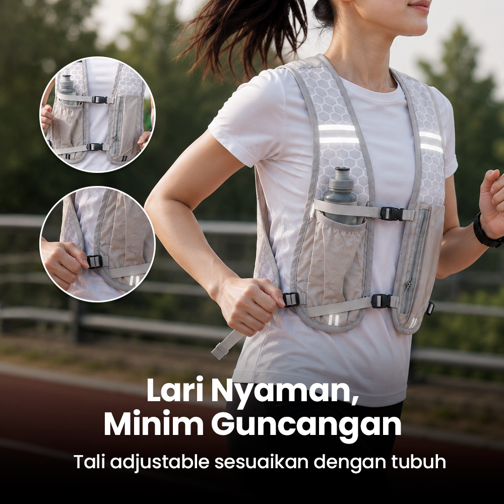 MPP Running Vest Hydrovest Hydration Breathable Rompi Lari Outdoor - WP400 Gambar produk MPP Running Vest Hydrovest Hydration Breathable Rompi Lari Outdoor - WP400 - 2