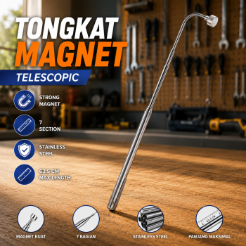 KOROW Tongkat Magnet Teleskopik Fleksibel Pickup Tool 7 Section 63.5cm - GJ10