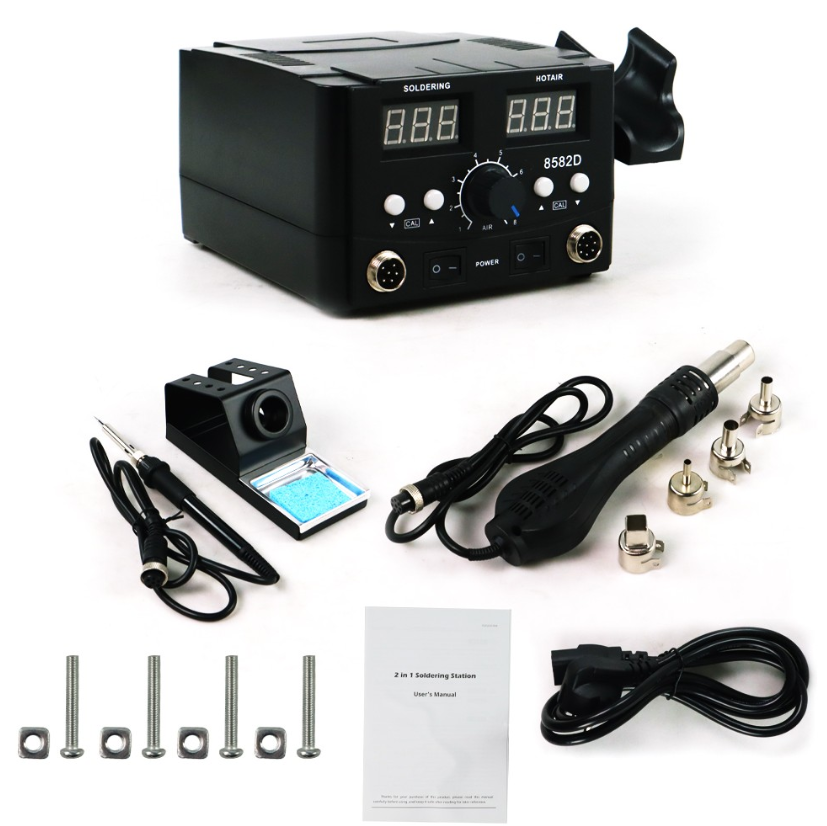 Gambar produk Mypovos Soldering Station 2in1 Solder 70W with Hot Air Heat Gun 750W - 8582D - 7