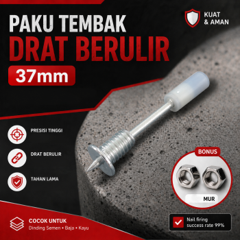Taffware Paku Tembak Beton Ramset Drat Threaded Nail with Nut 100PCS - YQ-300
