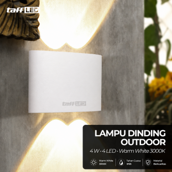 TaffLED Lampu Dinding Hias Outdoor Aluminium 4W 4 LED Warm White - B053