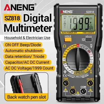 ANENG Digital Multimeter Voltage Tester HD Screen NCV 1999 Count - SZ818