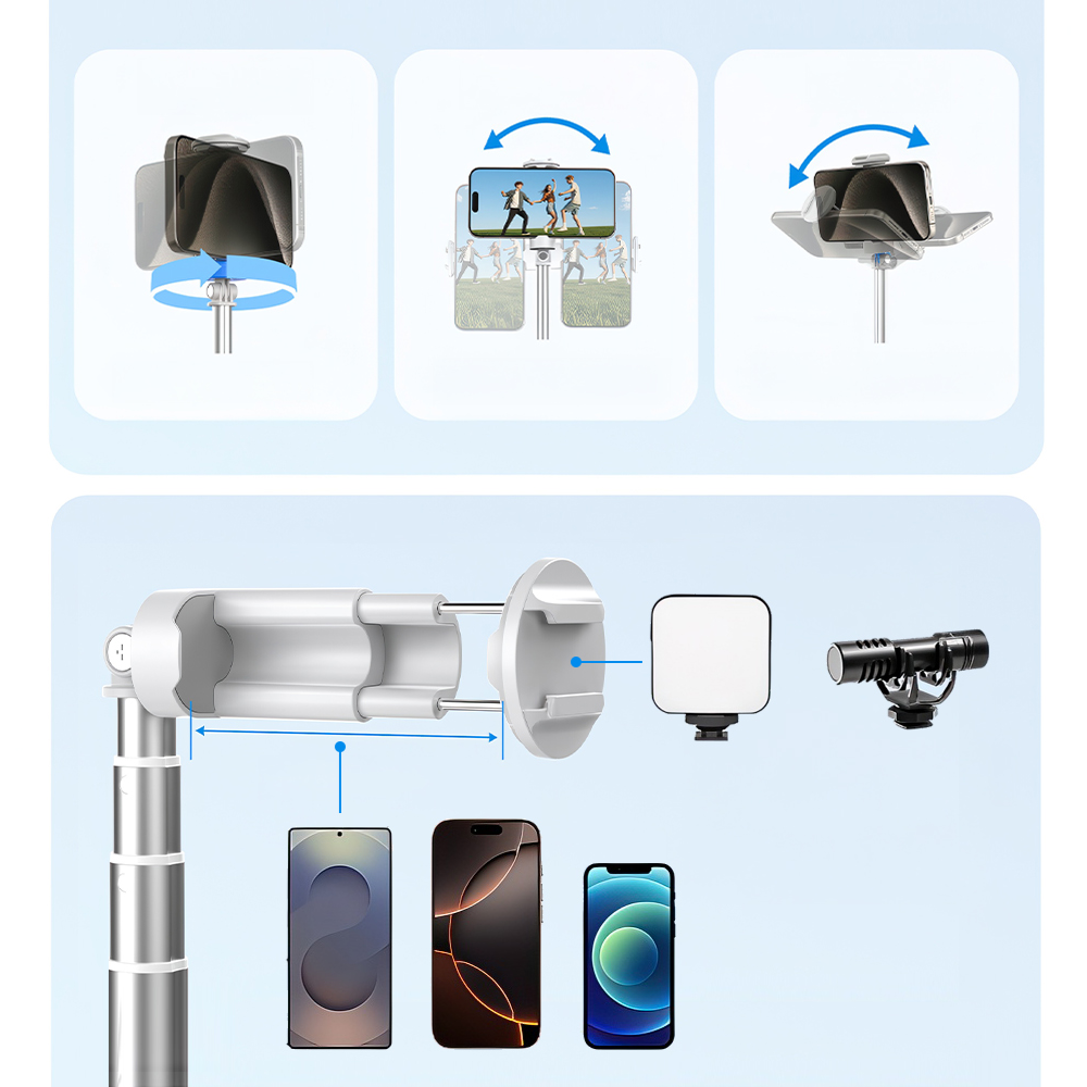 TELESIN Tripod HP Tongsis Monopod Preview Monitor Remote 1.7M - P1-CSS-02 Gambar produk TELESIN Tripod HP Tongsis Monopod Preview Monitor Remote 1.7M - P1-CSS-02 - 3