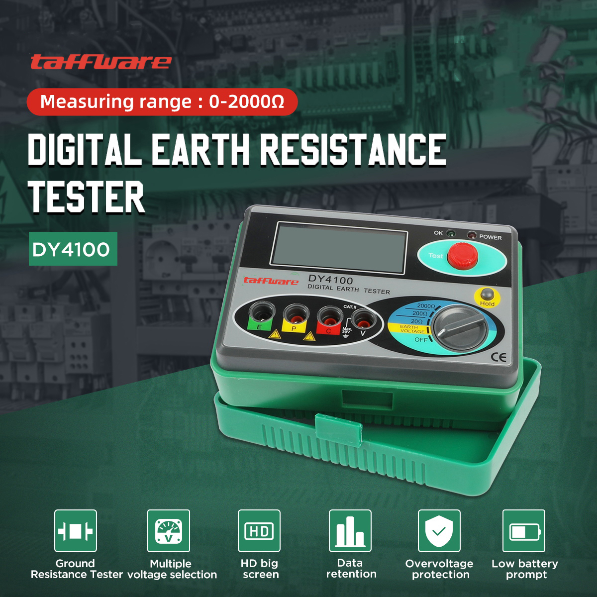 Gambar produk Taffware Alat Ukur Hambatan Resistansi Tanah Ground Resistance Tester - DY4100 - Utama