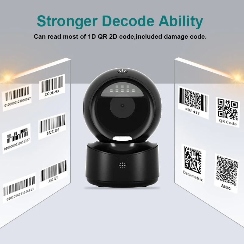 KEFFAR Barcode Scanner Desktop Omnidirectional Automatic Sensing 1D 2D - A5 Gambar produk KEFFAR Barcode Scanner Desktop Omnidirectional Automatic Sensing 1D 2D - A5 - 1