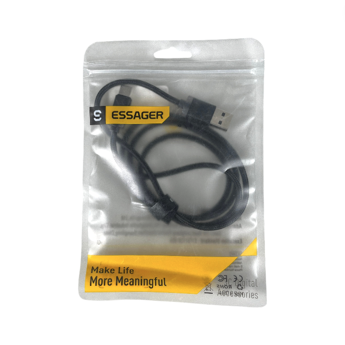 Gambar produk ESSAGER Kabel Data USB A to USB Type C PD Fast Charging Braided 60W 1M - ES-X60 - Kemasan