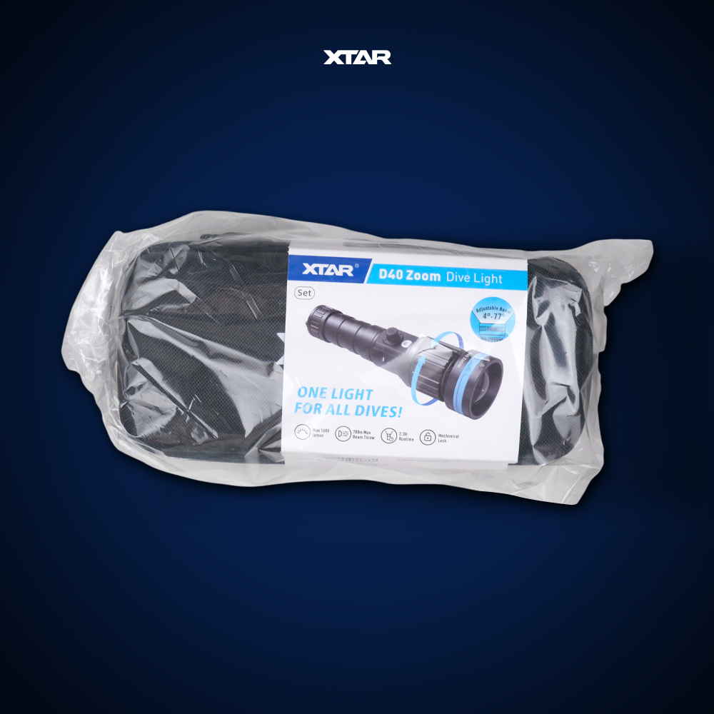 Gambar produk XTAR Senter Selam Diving Luminus Adjustable Beam Angle 1600 Lumens - D40 - Kemasan