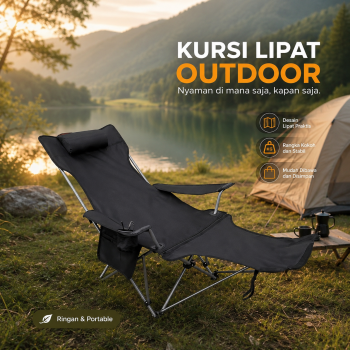 DZQ Kursi Lipat Outdoor Camping Portable Reclining Folding Chair - D04