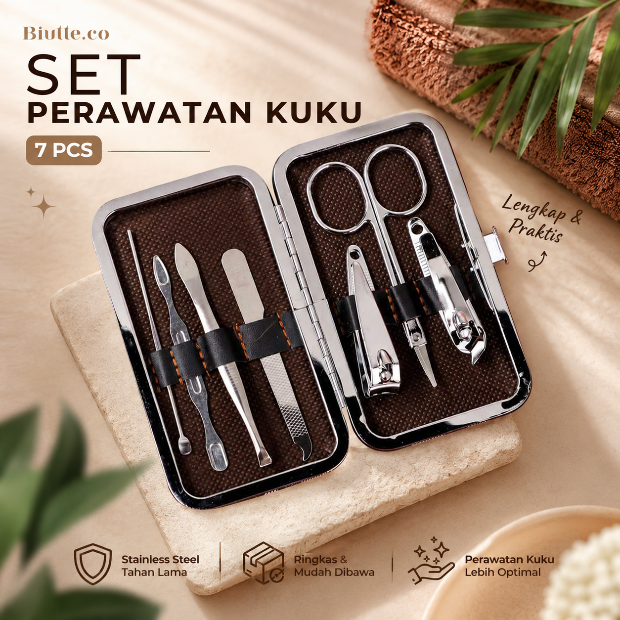 Biutte.co Set Alat Perawatan Kuku Telinga Alis 7 PCS - LA1-9 Gambar produk Biutte.co Set Alat Perawatan Kuku Telinga Alis 7 PCS - LA1-9 - Utama