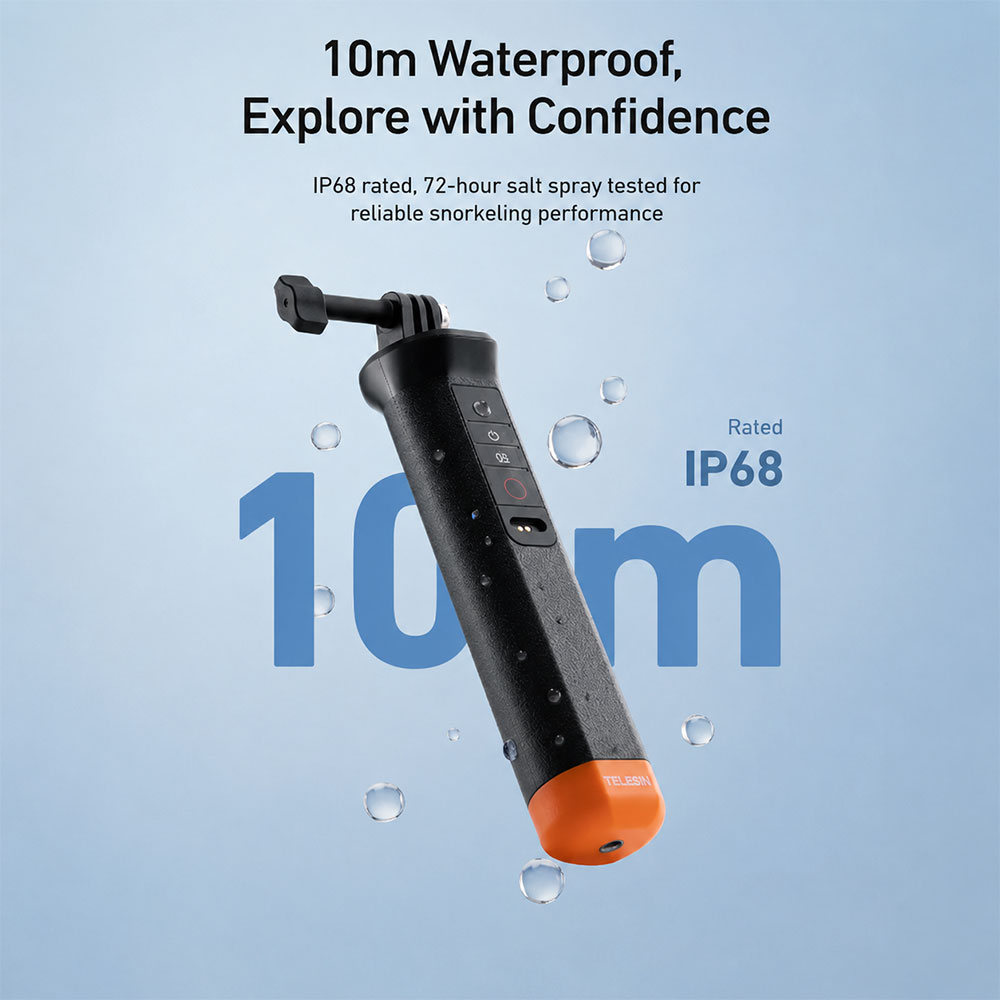 TELESIN Floating Bluetooth Selfie Stick Monopod DJI Osmo 6/5 Pro/4 360 - S4-FHG-01-TDJ Gambar produk TELESIN Floating Bluetooth Selfie Stick Monopod DJI Osmo 6/5 Pro/4 360 - S4-FHG-01-TDJ - 2