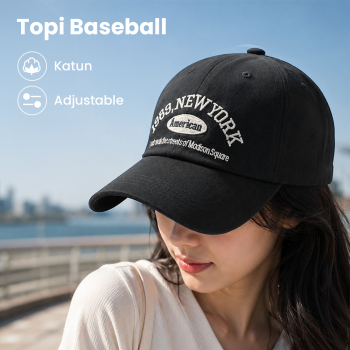 MUJE Topi Baseball Pria Wanita Bordir 1989 New York American Katun Cap - F220