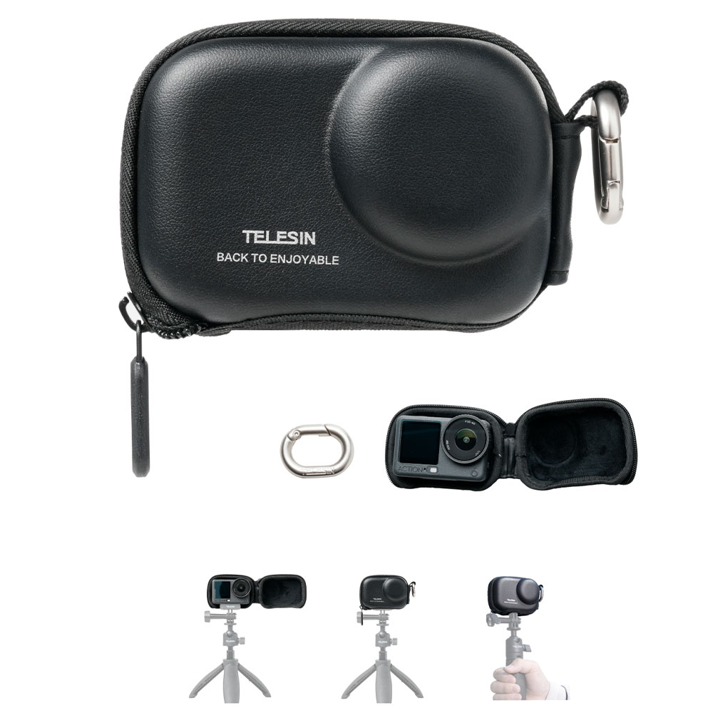 TELESIN Tas Kamera Aksi Mini for DJI Osmo Action 3/4/6/5 Pro Storage - S6-PRC-33BK-TDJ Gambar produk TELESIN Tas Kamera Aksi Mini for DJI Osmo Action 3/4/6/5 Pro Storage - S6-PRC-33BK-TDJ - Kemasan