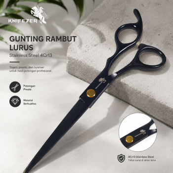 Gambar produk KNIFEZER Gunting Rambut Lurus Teflon Coating Stainless Steel 4Cr13 - CL-60