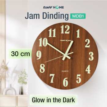 Gambar produk TaffHOME Jam Dinding Bulat Quartz Luminous Glow in The Dark 30cm MDB1