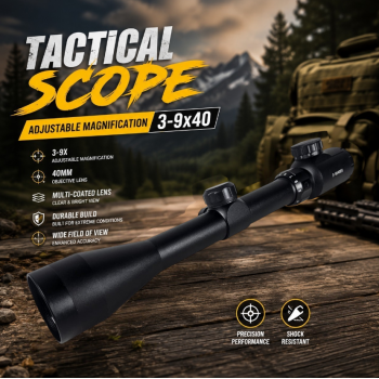 Eyebre Scope Rifle Magnification Red Green Fiber Optic Reticle - 3-9x40EG