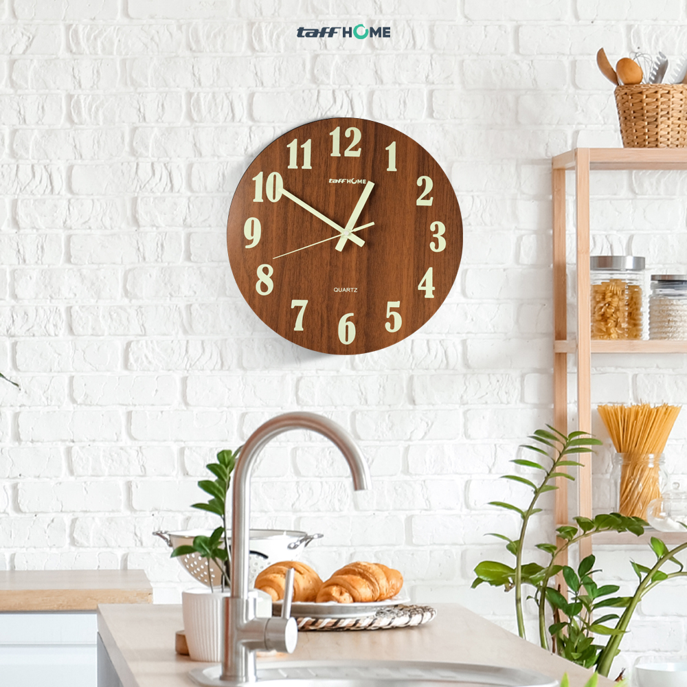 Gambar produk TaffHOME Jam Dinding Bulat Quartz Luminous Silent Movement 30cm MDB1 - 7