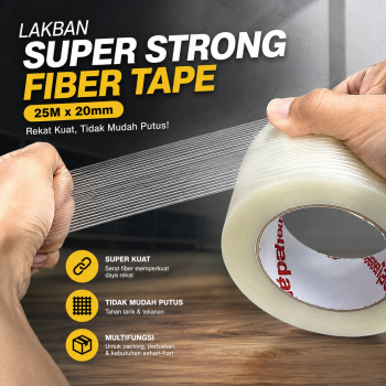 TaffPACK Lakban Super Strong Fiber Tape Isolasi Bening 25M - GF25M