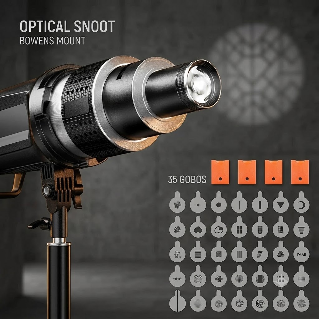 TaffSTUDIO Optical Snoot Bowens Mount Projector Cahaya 35 Set Foto Pro - MM-06 PRO Gambar produk TaffSTUDIO Optical Snoot Bowens Mount Projector Cahaya 35 Set Foto Pro - MM-06 PRO - Utama