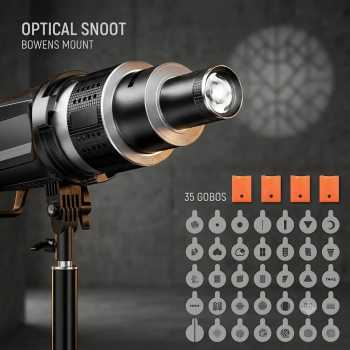 TaffSTUDIO Optical Snoot Bowens Mount Projector Cahaya 35 Set Foto Pro - MM-06 PRO