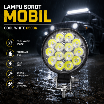 ANLITUO Lampu Sorot Mobil LED COB Floodlight Spotlight Cool White 42W - HY-30