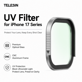 TELESIN Lens Camera Filter UV 1/4 Magnetic iPhone 17 Series - P5-FLT-013
