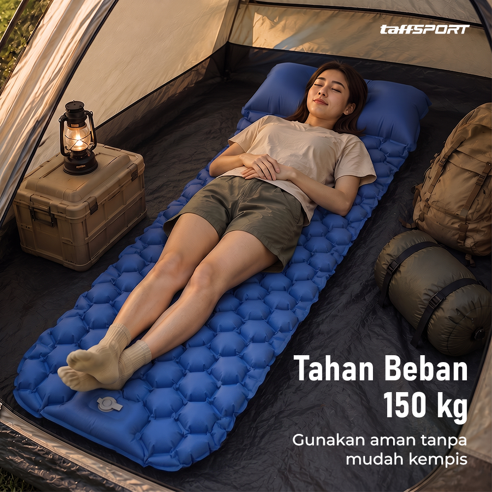 Gambar produk TaffSPORT Kasur Matras Angin Manual Sleeping Pad Waterproof Single - SB-10 - 5