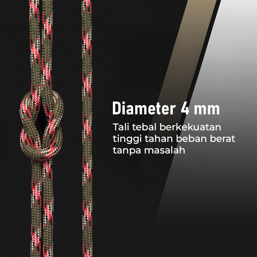 TaffSPORT Tali Tenda Paracord Rope Tent Camp 7 Core 4mm 100M - SH139 Gambar produk TaffSPORT Tali Tenda Paracord Rope Tent Camp 7 Core 4mm 100M - SH139 - 1