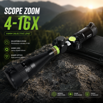 Eyebre Teropong Senapan Angin Outdoor Scope Zoom Adjustable 4-16X 44mm - HK 4-16X44AOE