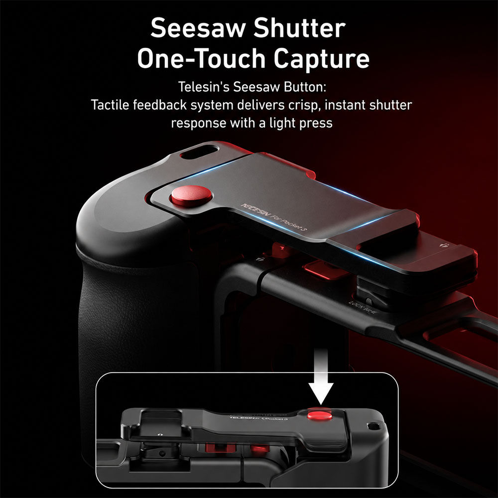 Gambar produk TELESIN Handle Grip Holder Set for DJI Osmo Action 3/4/5 Metal Cage - S6-FMS-22-TDJ - 2