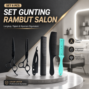 Gambar produk Biutte.co Set Gunting Rambut Salon 8in1 Buffing Stainless Steel 4Cr13 - 440C