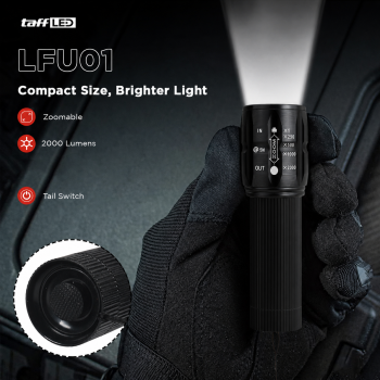 Gambar produk TaffLED Senter LED Flashlight Cree Q5 2000 Lumens Aluminium Steel - LFU01