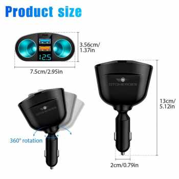 Gambar produk OTOHEROES Car Charger Mobil QC 3.0 LED Type C USB Cigarette 2.4A 22.5W - M7 - 7