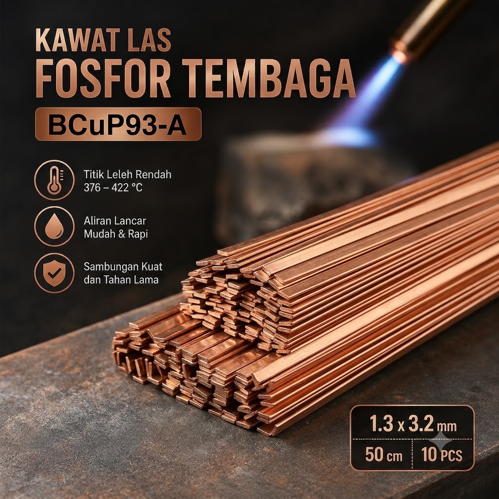 Gambar produk Taffware Kawat Las Welding Rod BCuP93-A Flat 1.3x3.2mm 50cm 10 PCS - GN2612 - Utama