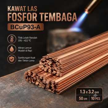 Taffware Kawat Las Welding Rod BCuP93-A Flat 1.3x3.2mm 50cm 10 PCS - GN2612